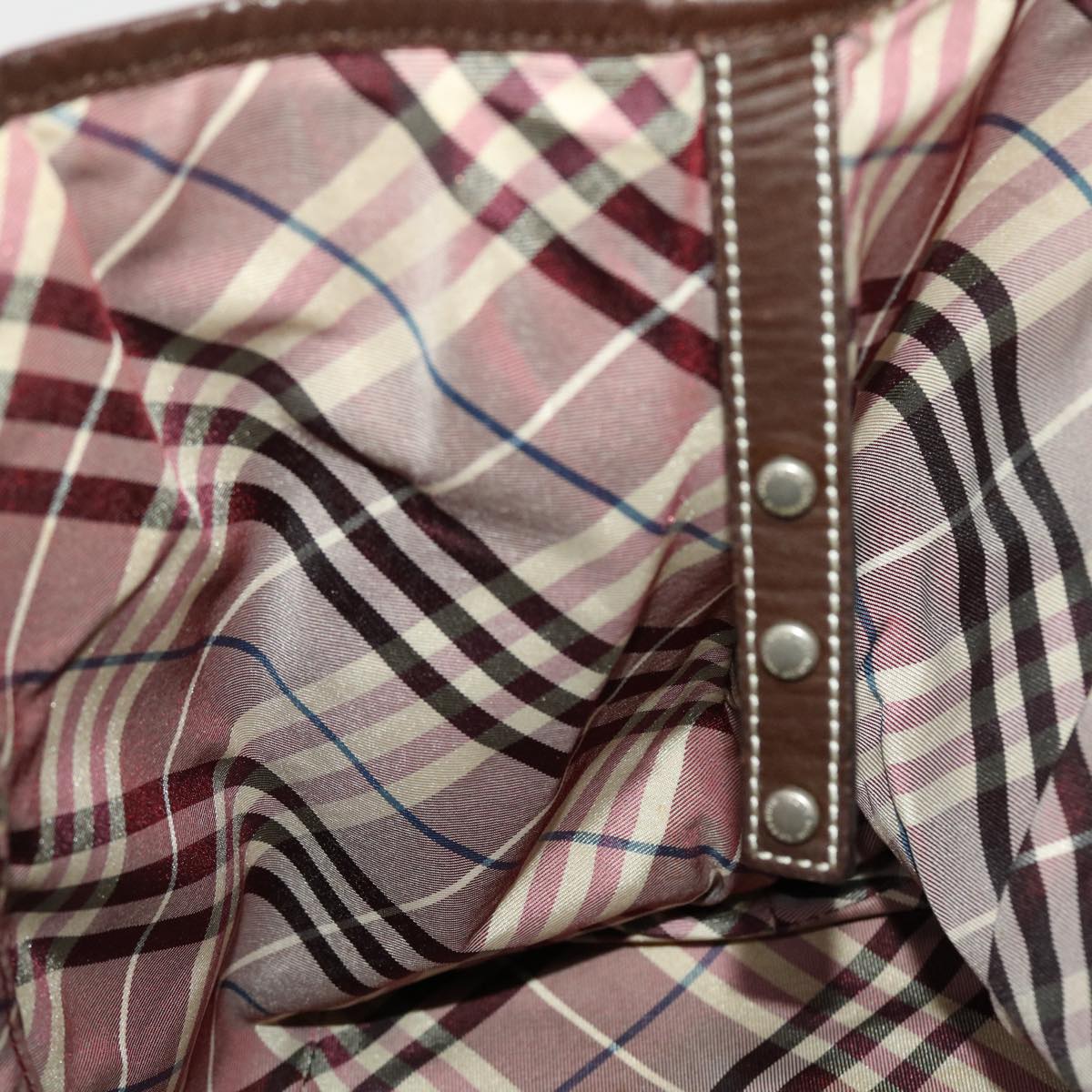 Burberry Shoulder Bag Canvas Leather Red Auth yb149