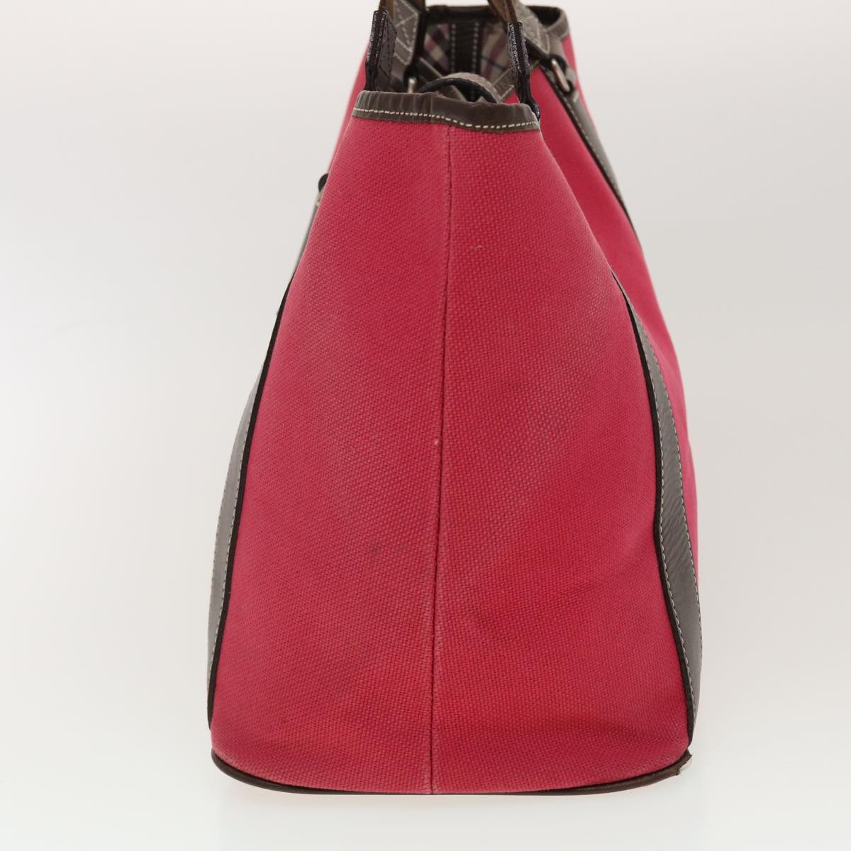 Burberry Shoulder Bag Canvas Leather Red Auth yb149