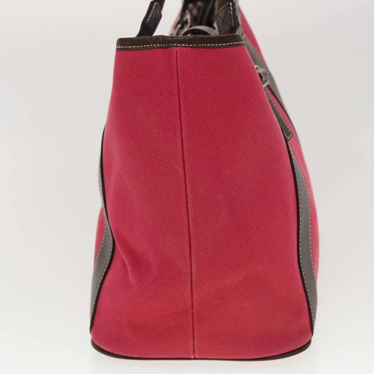 Burberry Shoulder Bag Canvas Leather Red Auth yb149