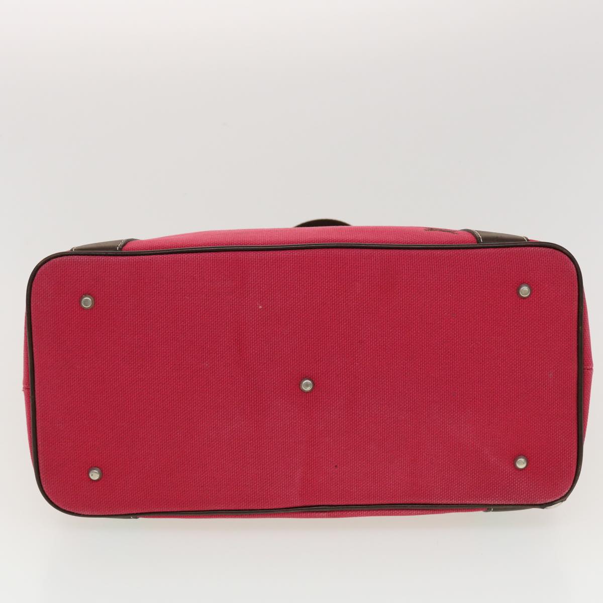 Burberry Shoulder Bag Canvas Leather Red Auth yb149