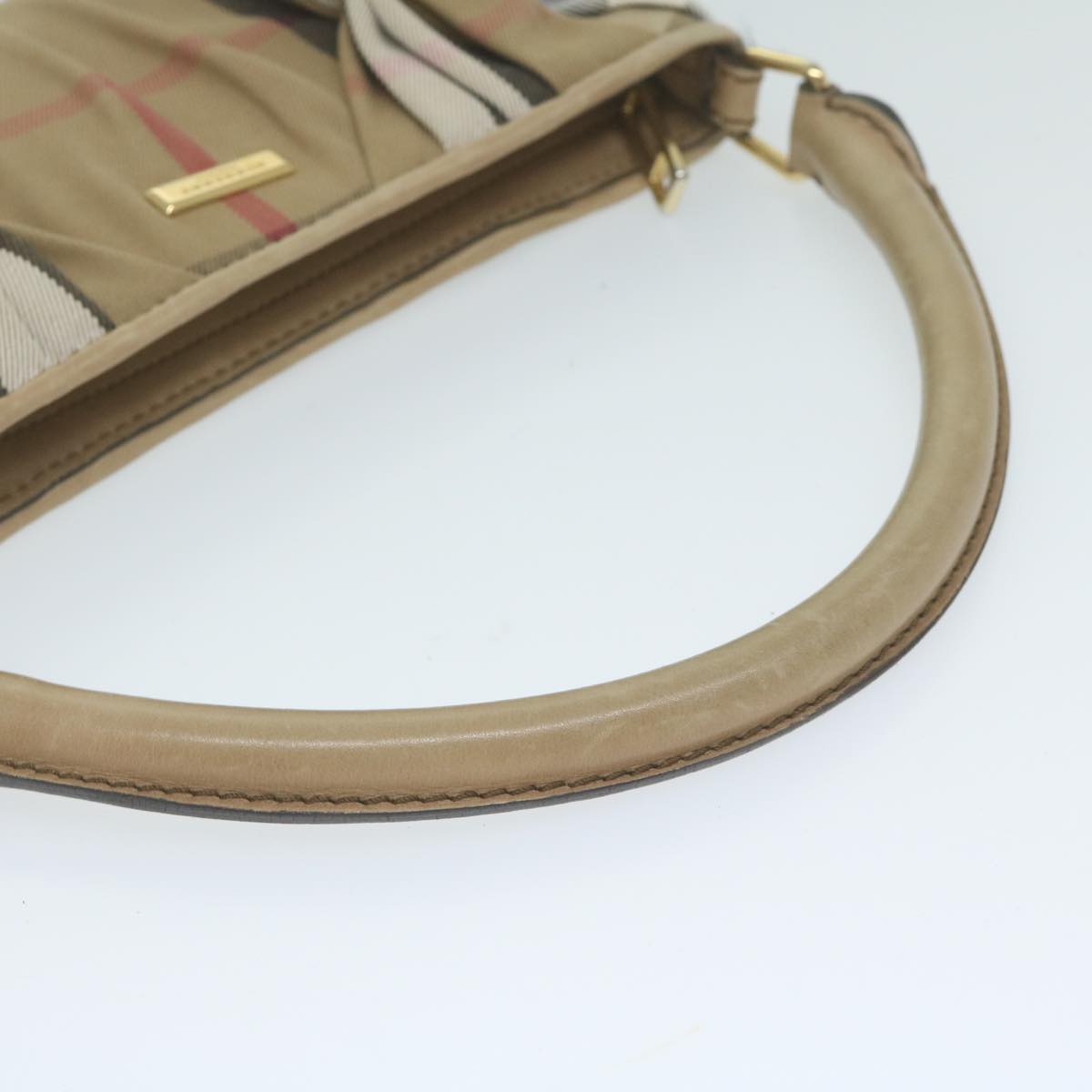 Burberry Nova Check Shoulder Bag Canvas Beige Auth yk10037