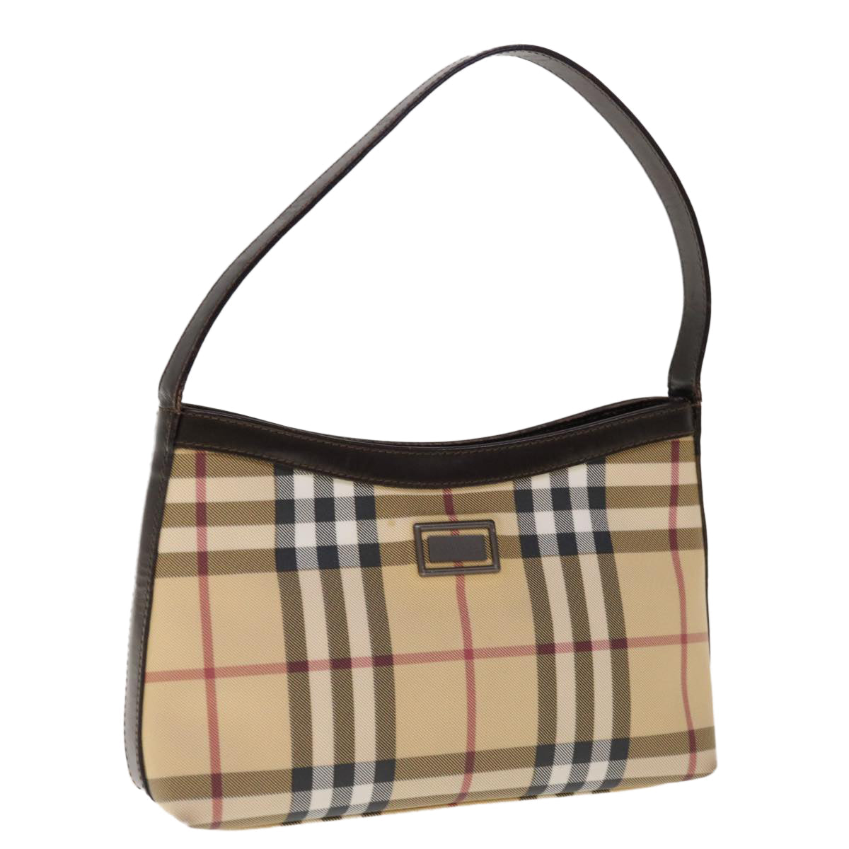 Burberry Nova Check Shoulder Bag PVC Beige Brown Auth yk10295