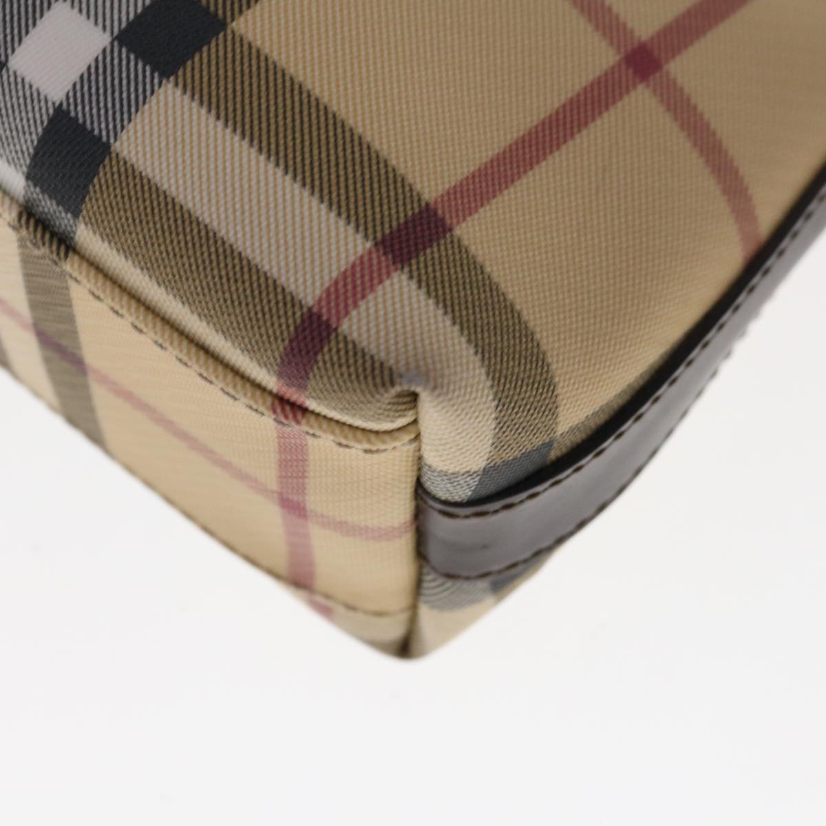 Burberry Nova Check Shoulder Bag PVC Beige Brown Auth yk10295