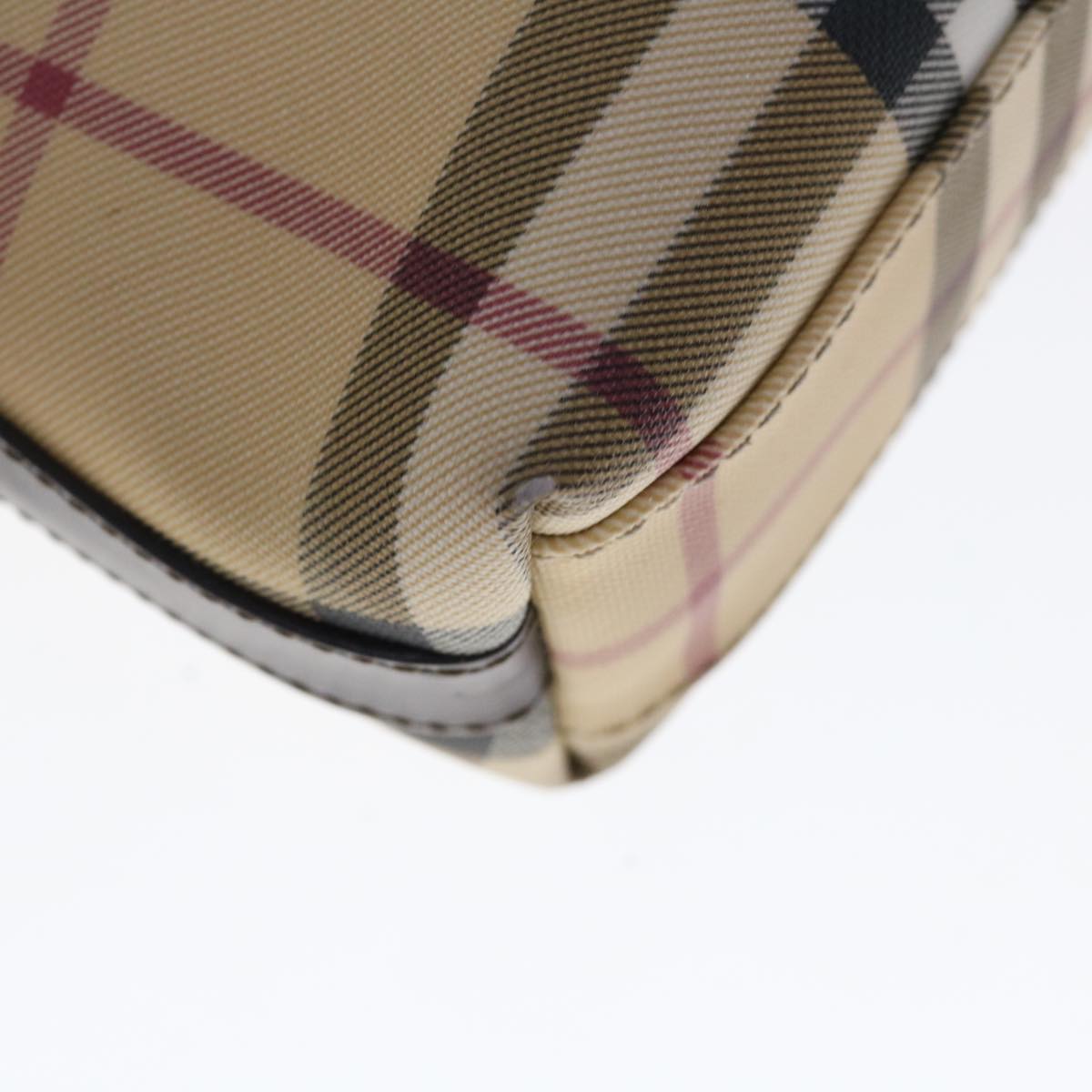 Burberry Nova Check Shoulder Bag PVC Beige Brown Auth yk10295