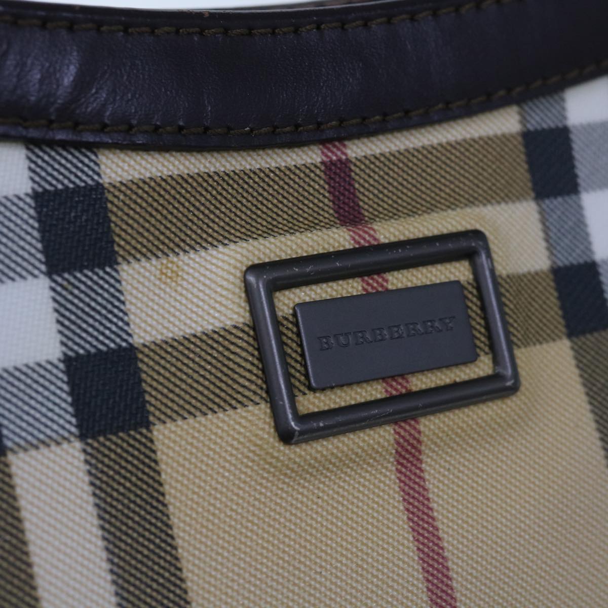 Burberry Nova Check Shoulder Bag PVC Beige Brown Auth yk10295