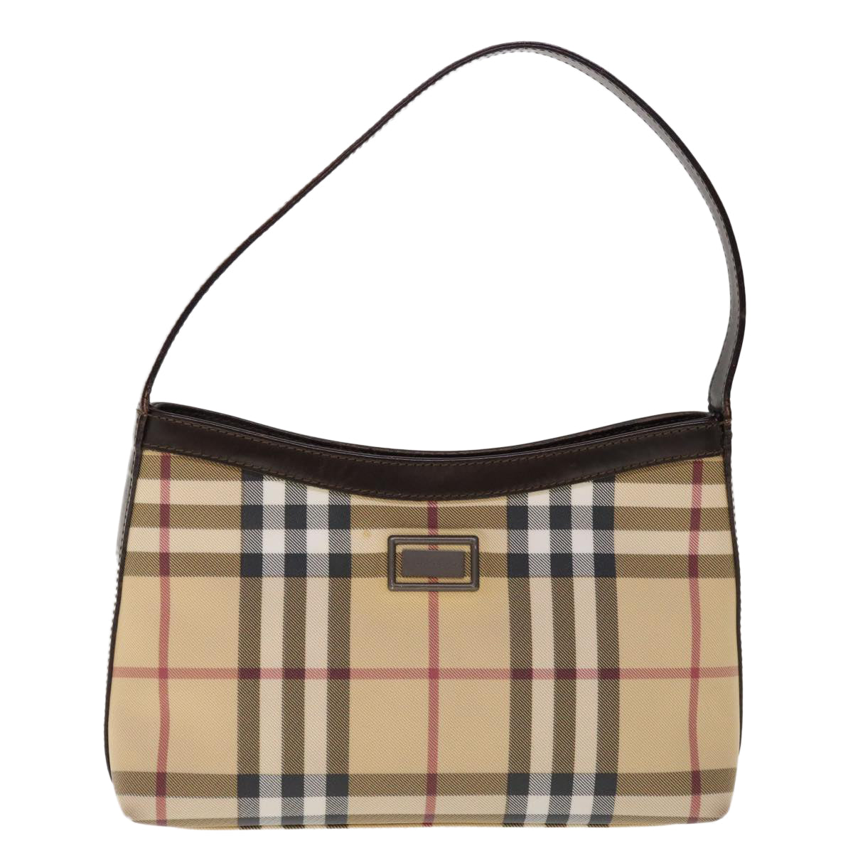 Burberry Nova Check Shoulder Bag PVC Beige Brown Auth yk10295