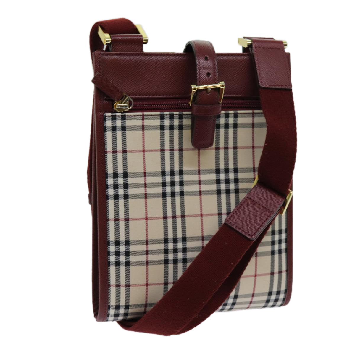 Burberry Nova Check Shoulder Bag Canvas Beige Auth yk11620