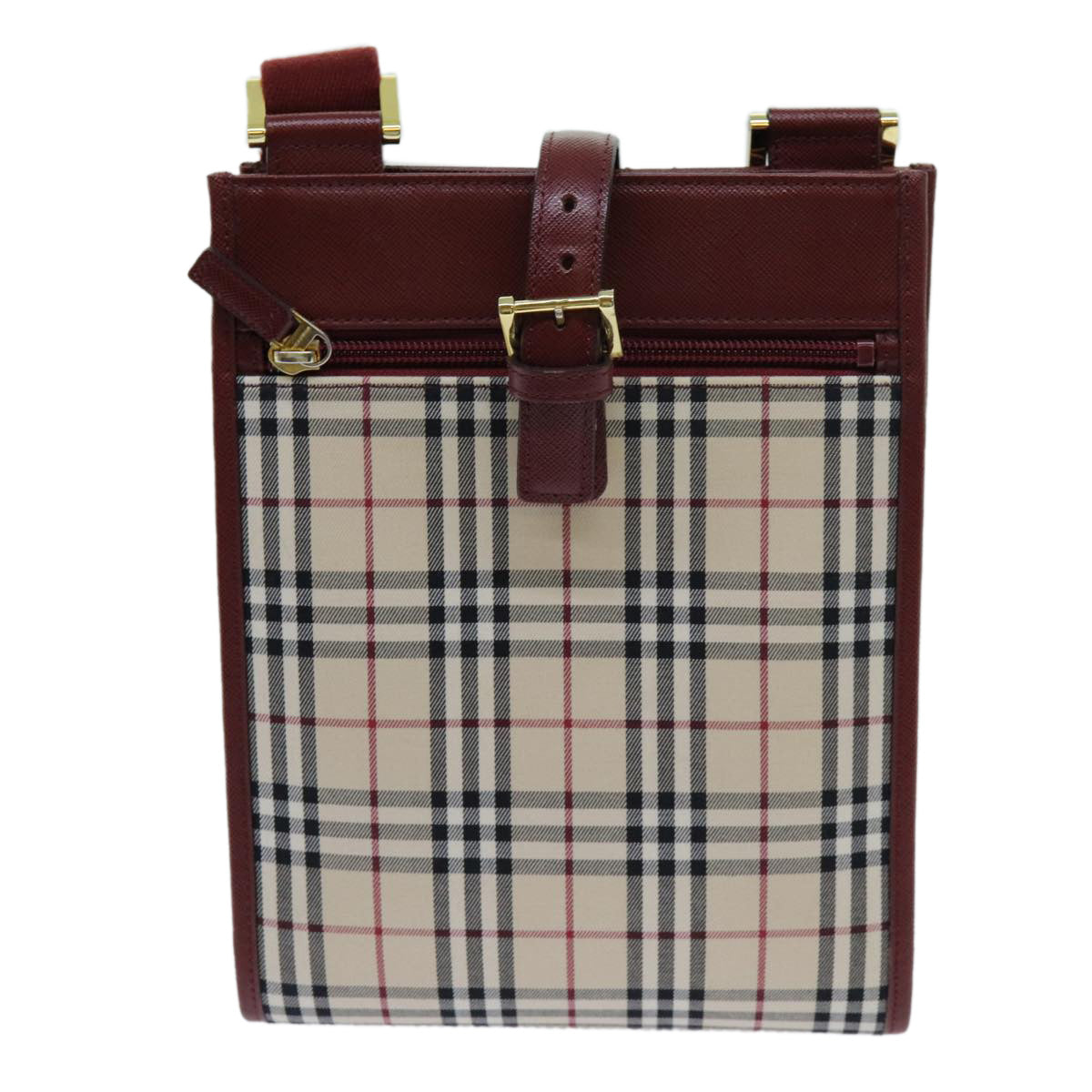 Burberry Nova Check Shoulder Bag Canvas Beige Auth yk11620