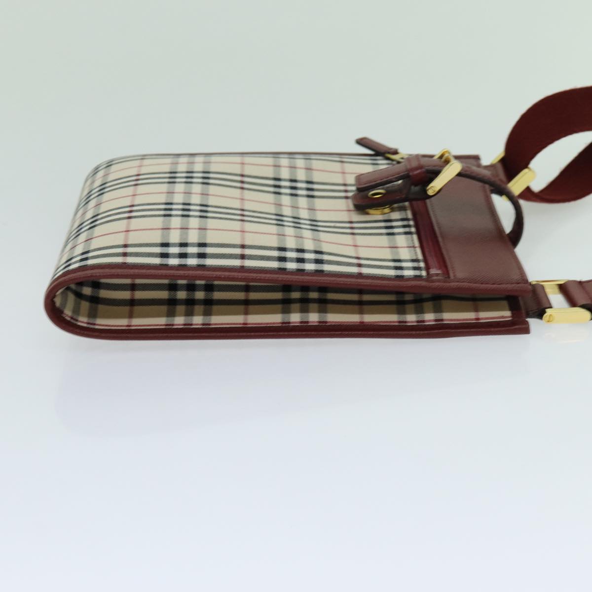 Burberry Nova Check Shoulder Bag Canvas Beige Auth yk11620