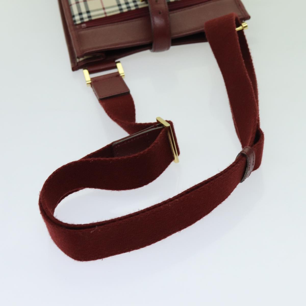 Burberry Nova Check Shoulder Bag Canvas Beige Auth yk11620