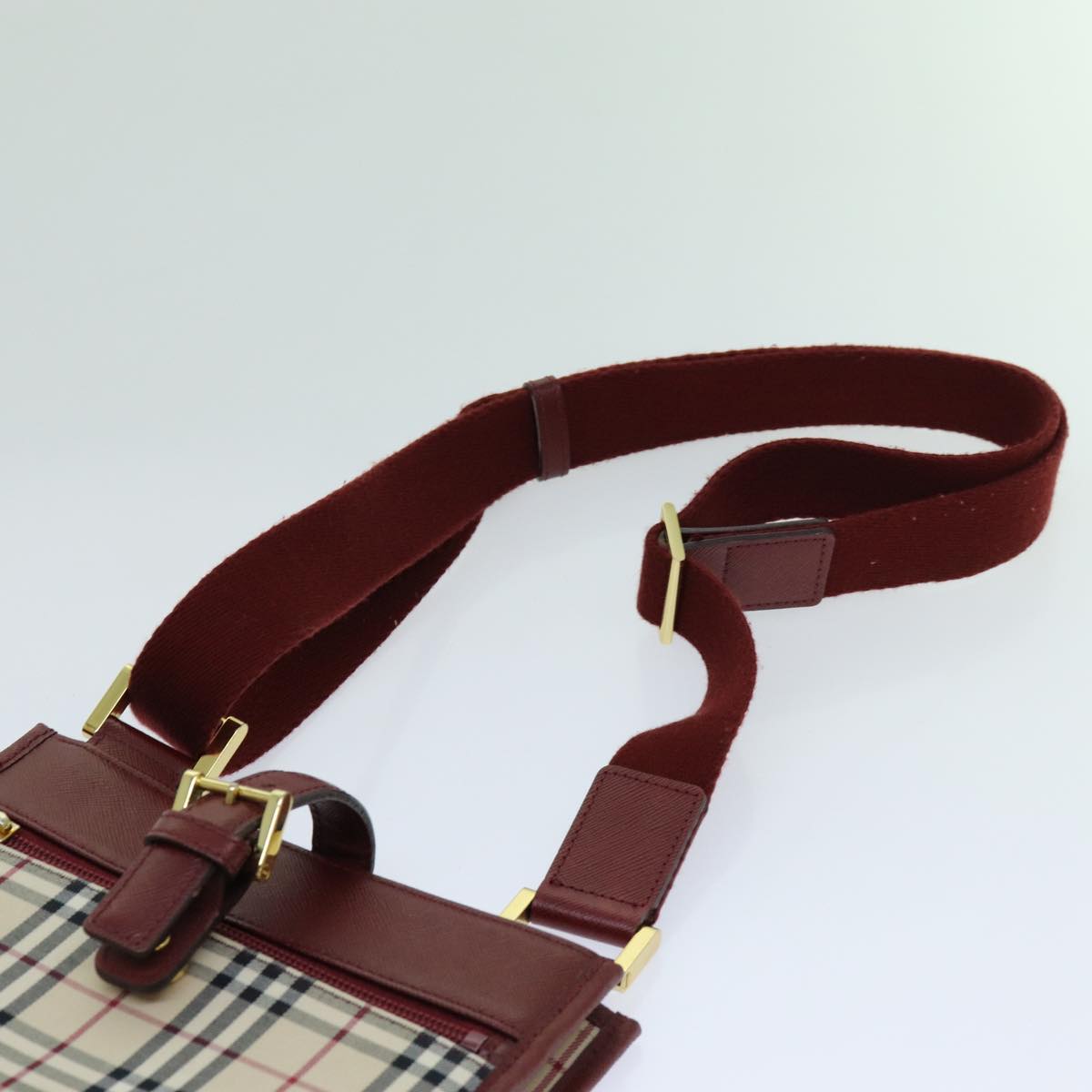 Burberry Nova Check Shoulder Bag Canvas Beige Auth yk11620