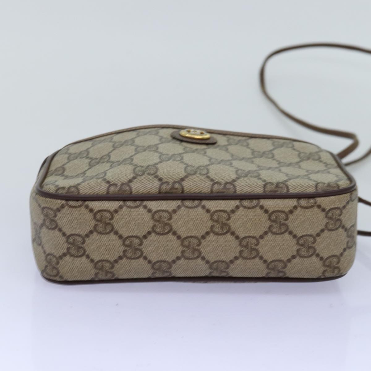 GUCCI GG Supreme Shoulder Bag PVC Beige 116 02 607 Auth yk12594