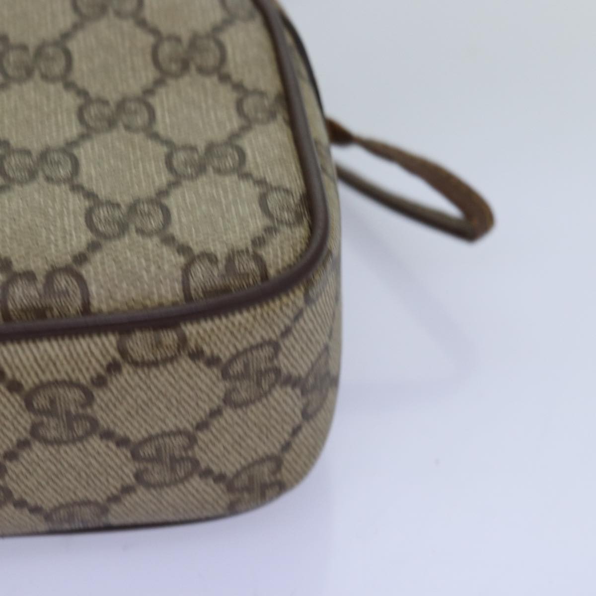 GUCCI GG Supreme Shoulder Bag PVC Beige 116 02 607 Auth yk12594