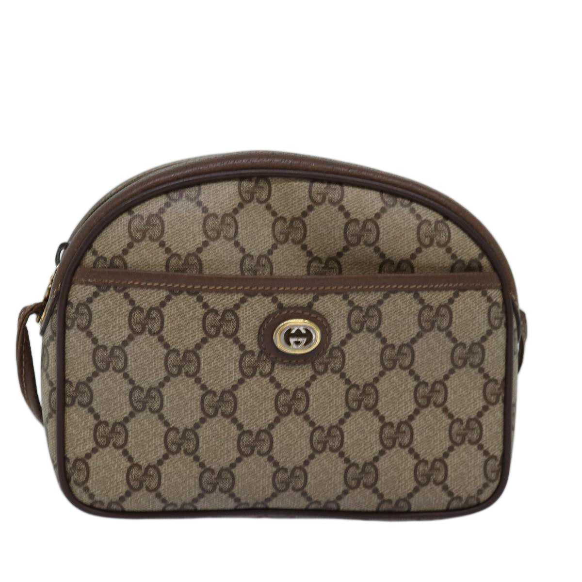 GUCCI GG Supreme Shoulder Bag PVC Beige 116 02 607 Auth yk12594