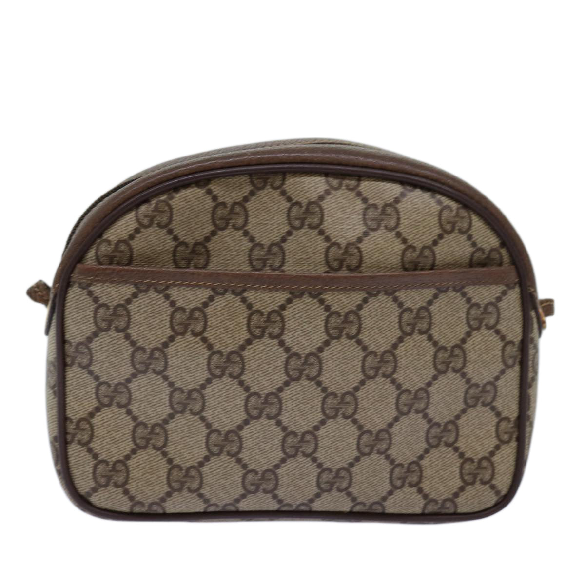 GUCCI GG Supreme Shoulder Bag PVC Beige 116 02 607 Auth yk12594