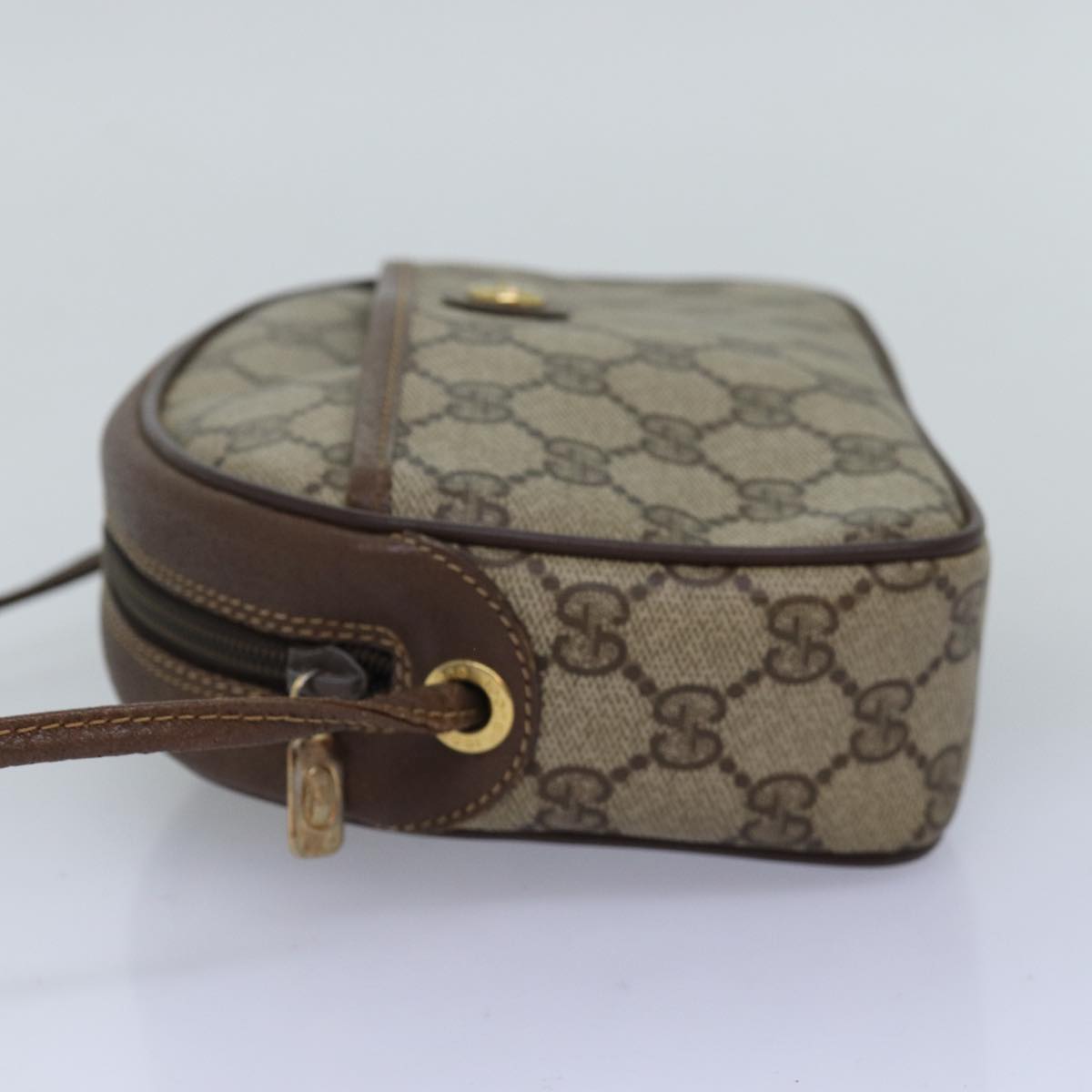 GUCCI GG Supreme Shoulder Bag PVC Beige 116 02 607 Auth yk12594