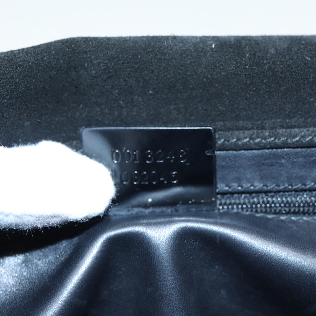 GUCCI Web Sherry Line Shoulder Bag Patent Leather Black Red 0013248 Auth yk14343