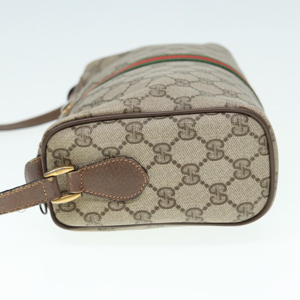 GUCCI GG Supreme Web Sherry Line Shoulder Bag PVC Beige 89 02 017 Auth yk14402