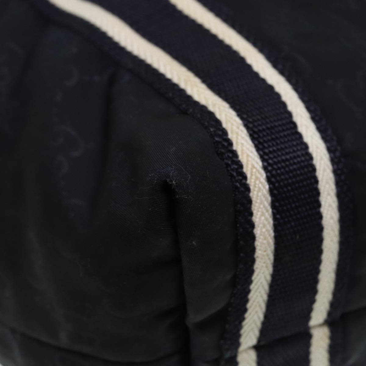 GUCCI GG Canvas Tote Bag Black Navy 189669 Auth yk14419