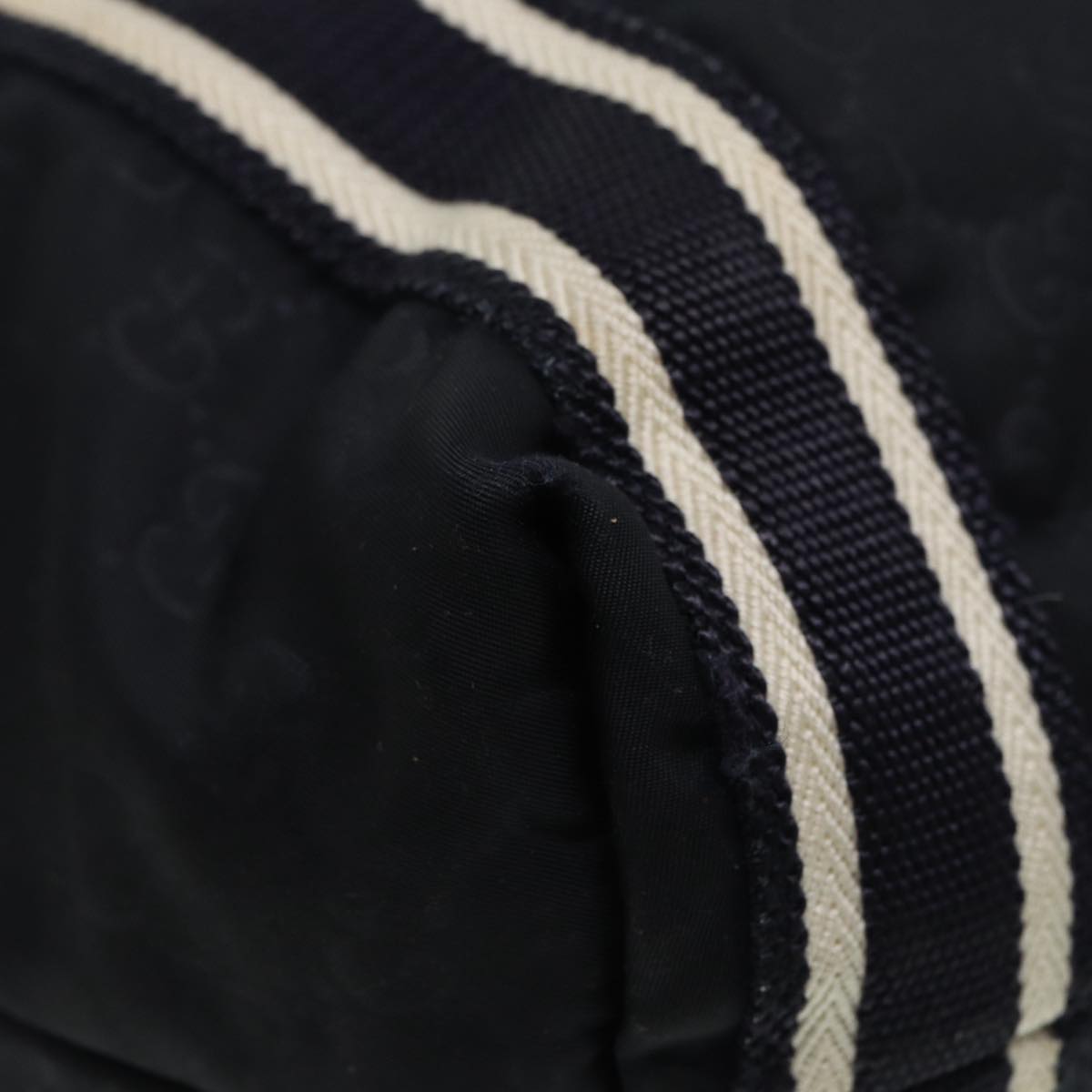 GUCCI GG Canvas Tote Bag Black Navy 189669 Auth yk14419
