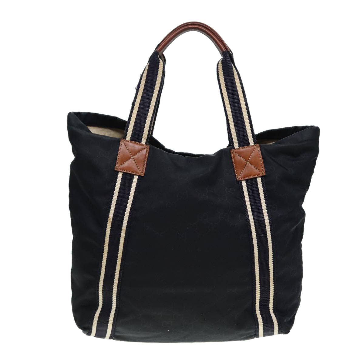 GUCCI GG Canvas Tote Bag Black Navy 189669 Auth yk14419
