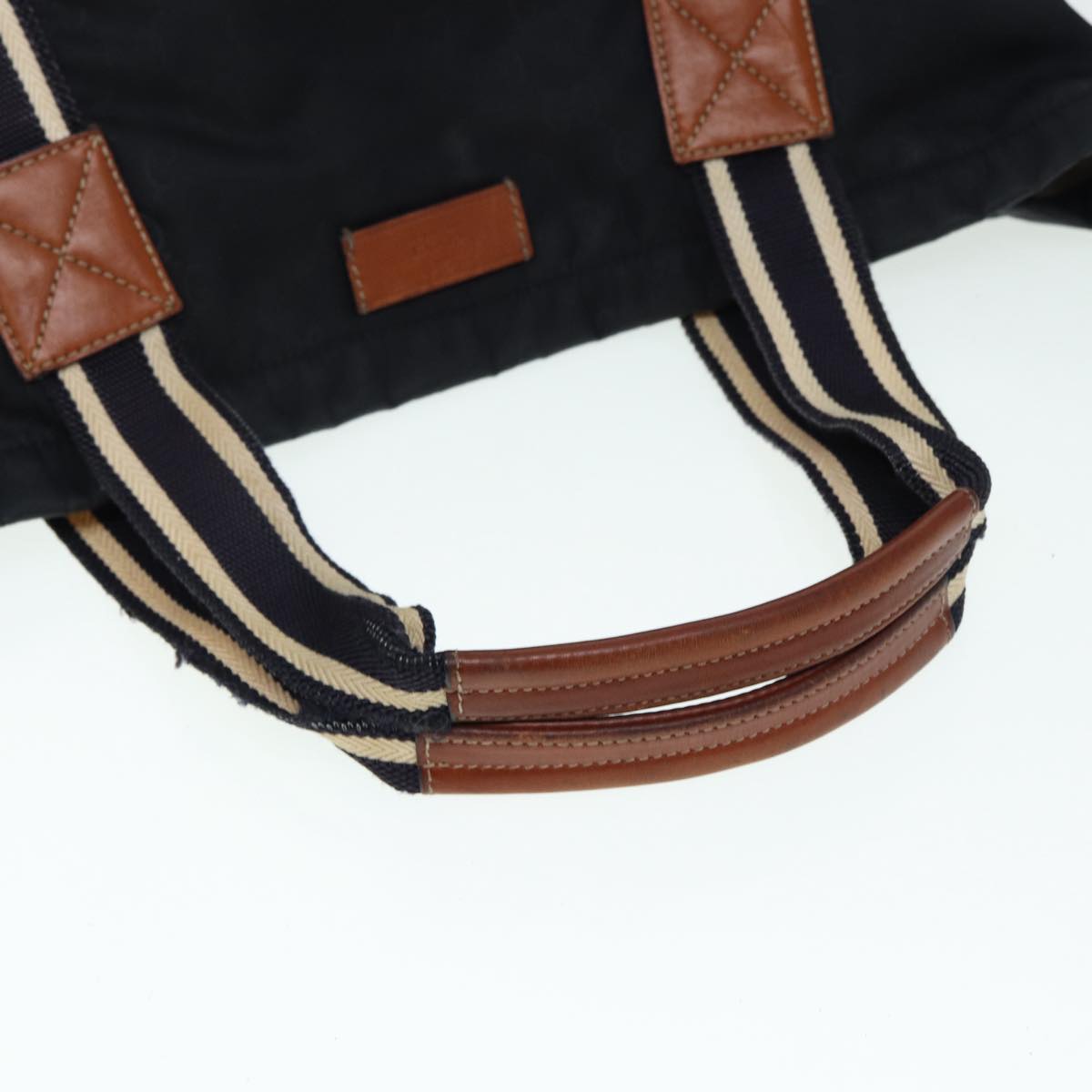 GUCCI GG Canvas Tote Bag Black Navy 189669 Auth yk14419