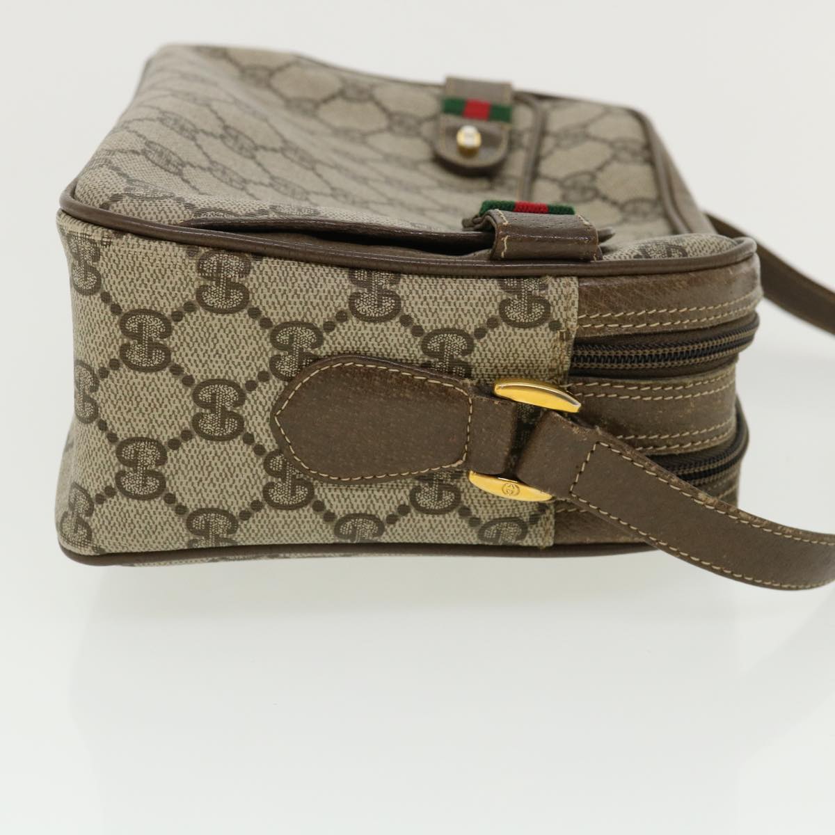 GUCCI GG Canvas Web Sherry Line Shoulder Bag Beige Red Green yk5378