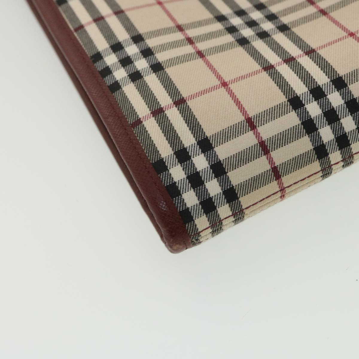 Burberry Nova Check Shoulder Bag Canvas Beige Wine Red black Auth yk5688