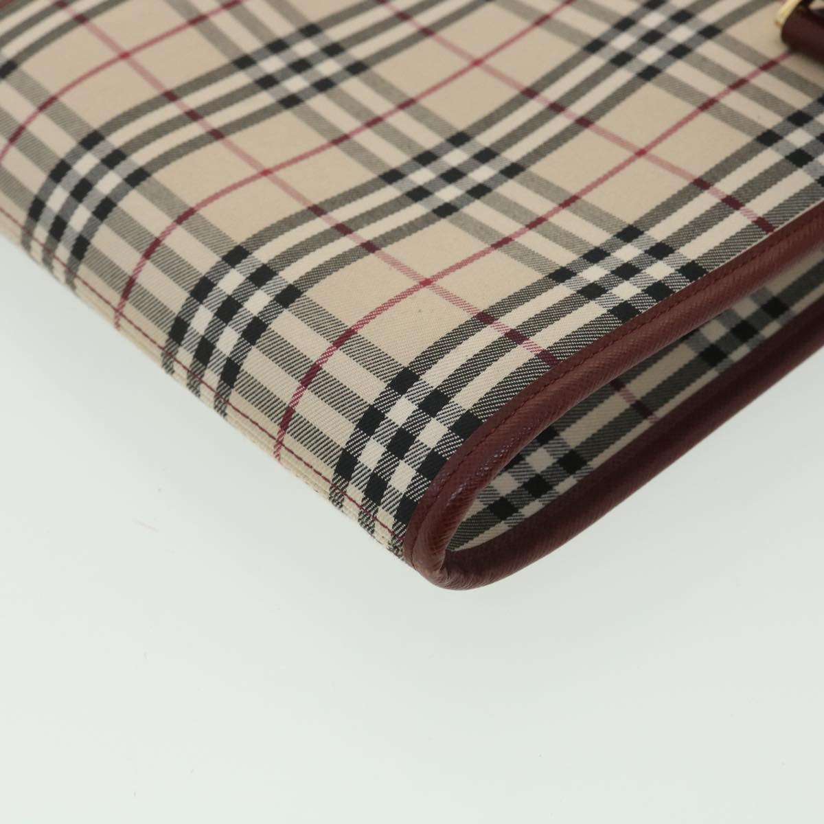 Burberry Nova Check Shoulder Bag Canvas Beige Wine Red black Auth yk5688