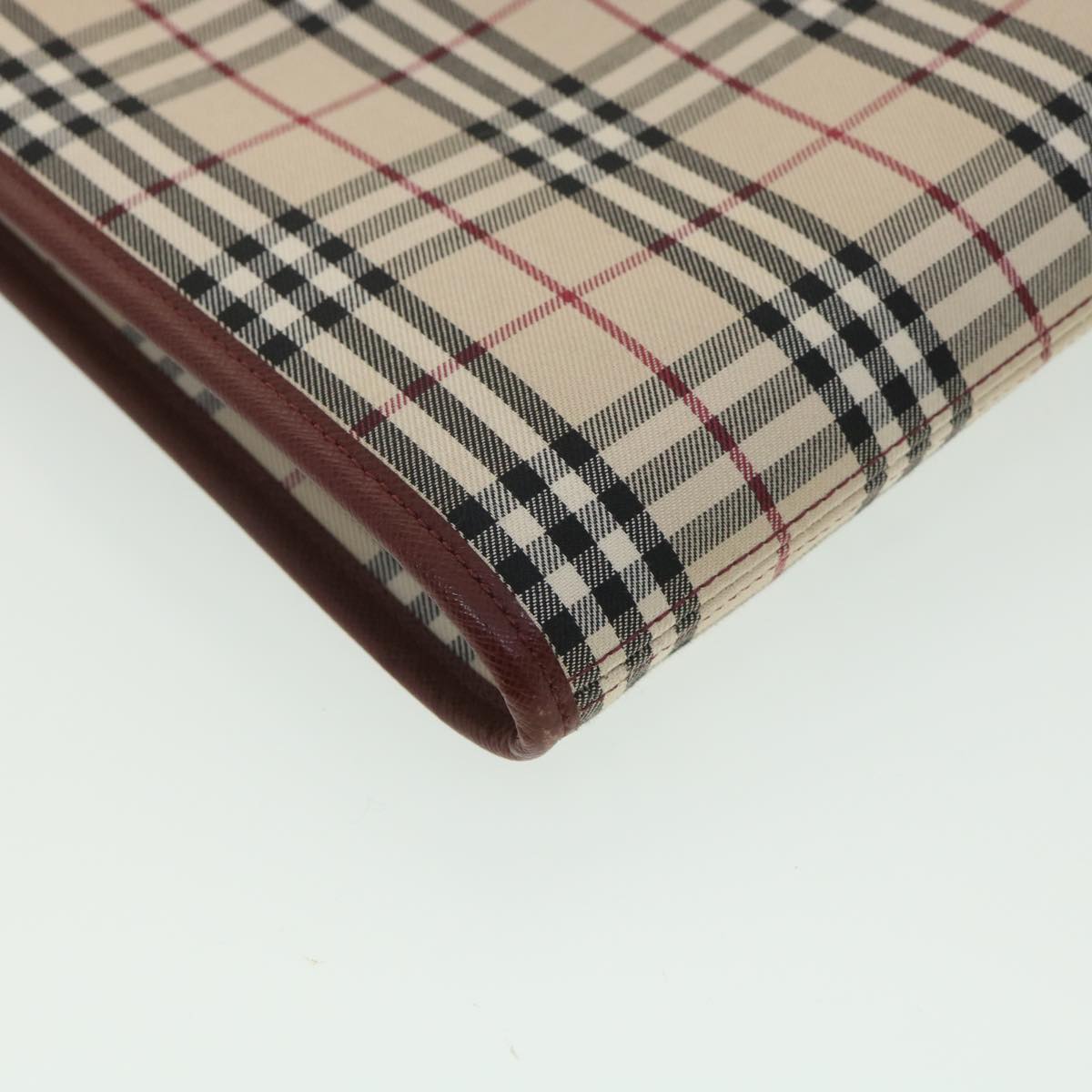 Burberry Nova Check Shoulder Bag Canvas Beige Wine Red black Auth yk5688