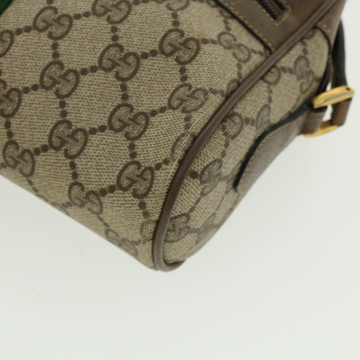 GUCCI GG Canvas Web Sherry Line Shoulder Bag Beige Green 98.02.004 yk5881B