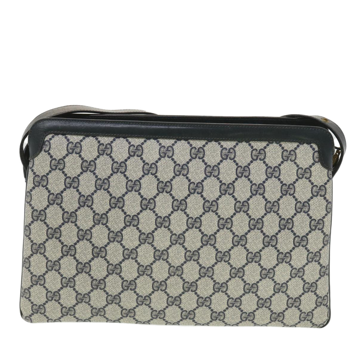 GUCCI GG Canvas Sherry Line Shoulder Bag PVC Leather Gray Red Navy yk6173B