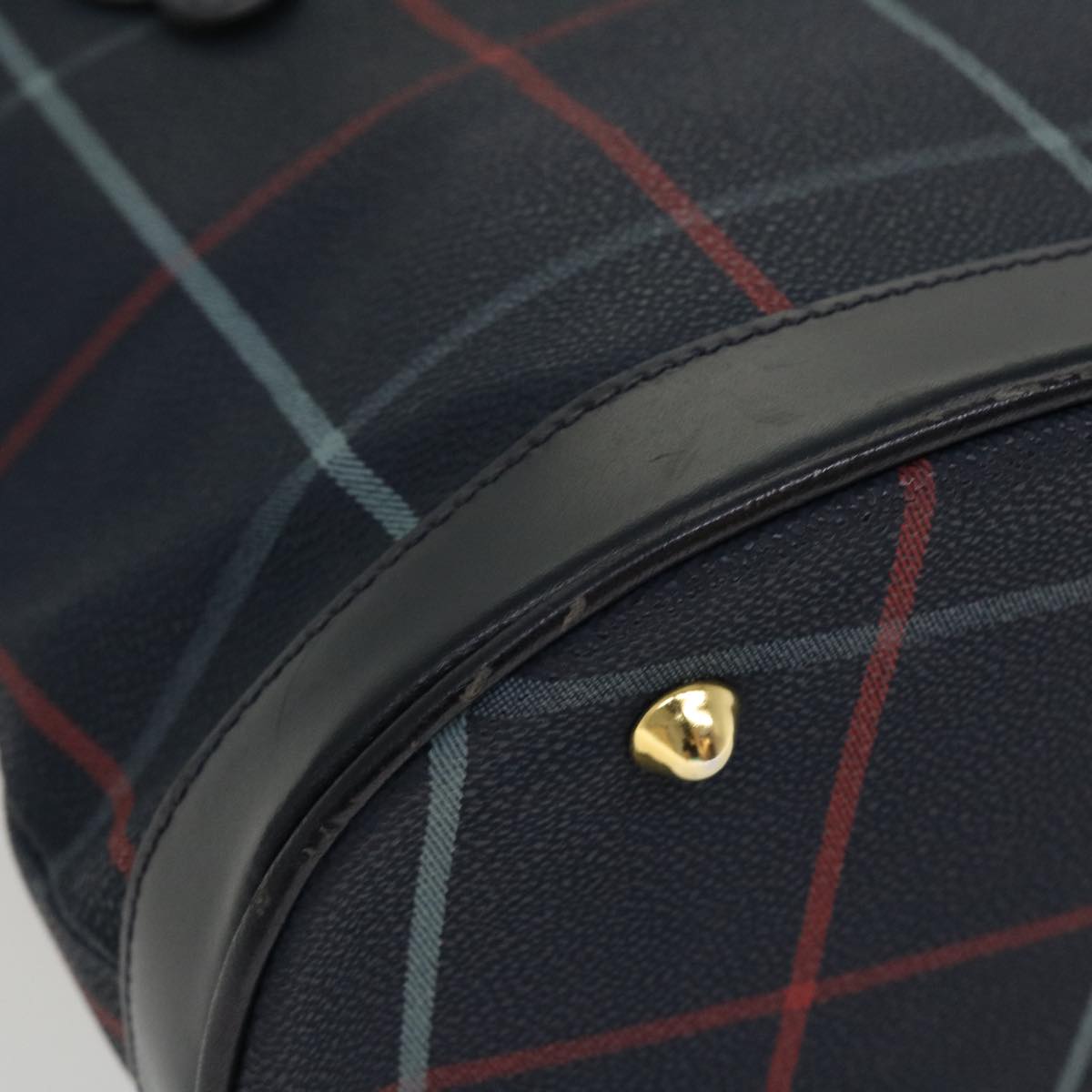 BurberrySs Nova Check Shoulder Bag PVC Leather Navy Auth yk7007B