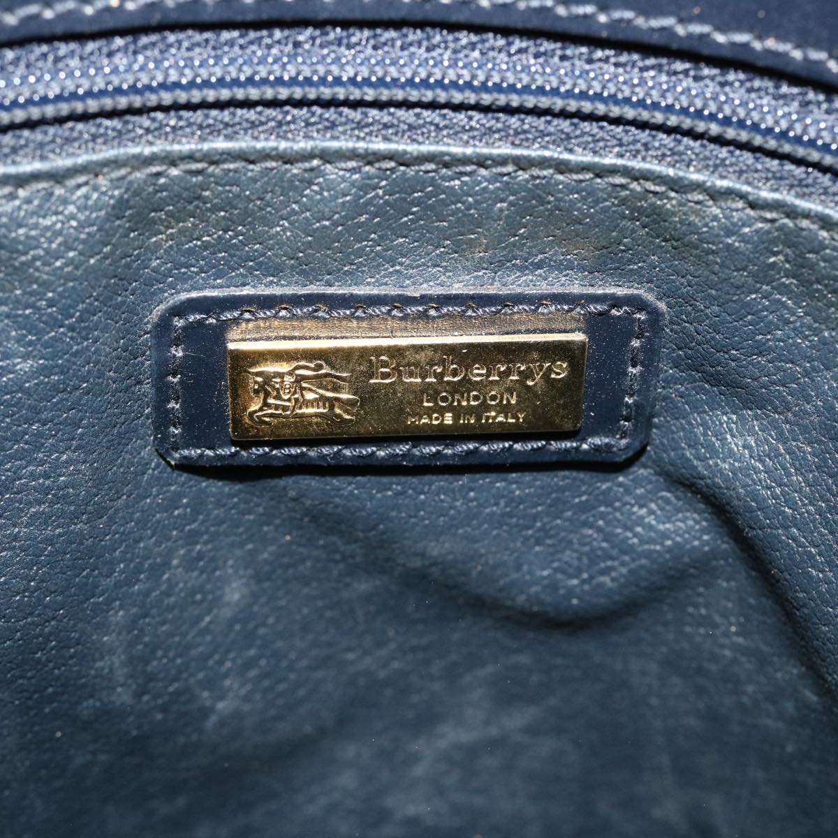 BurberrySs Nova Check Shoulder Bag PVC Leather Navy Auth yk7007B