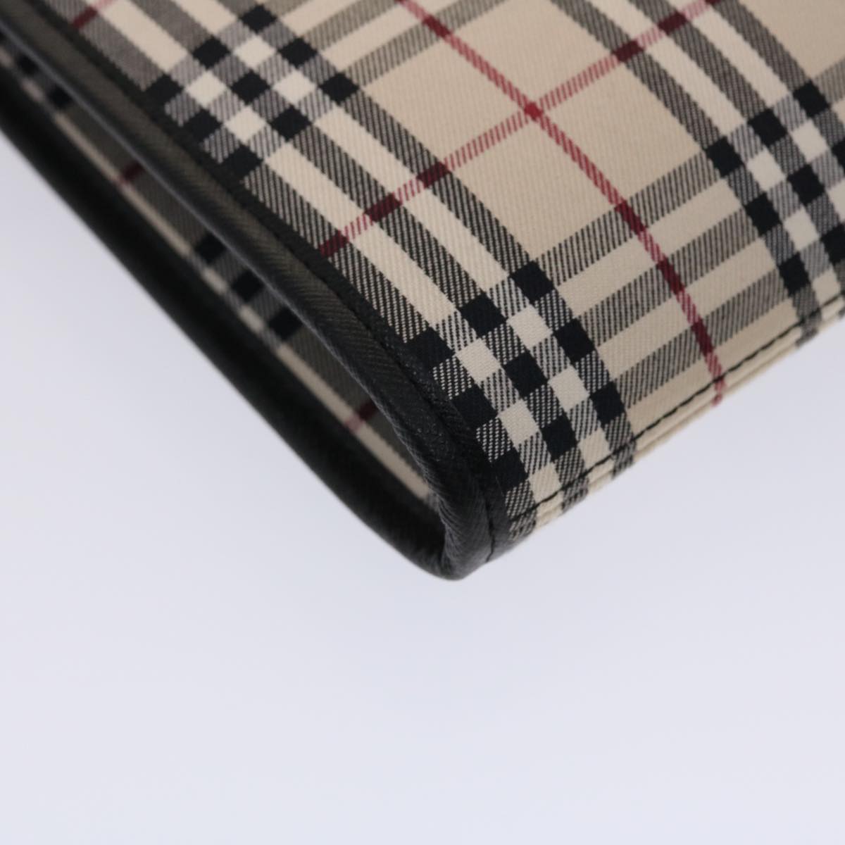 Burberry Nova Check Shoulder Bag Canvas Beige Black Red Auth yk7666B