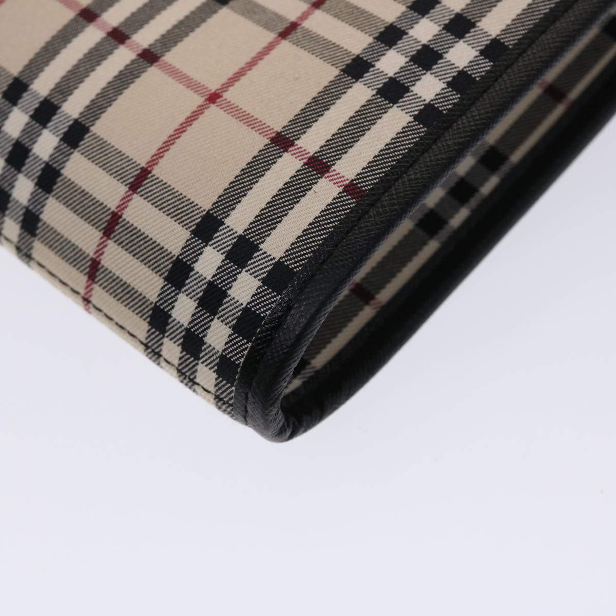 Burberry Nova Check Shoulder Bag Canvas Beige Black Red Auth yk7666B
