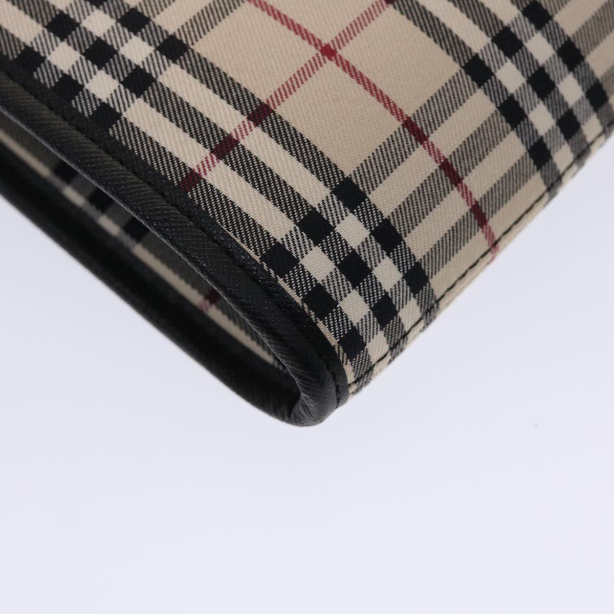 Burberry Nova Check Shoulder Bag Canvas Beige Black Red Auth yk7666B
