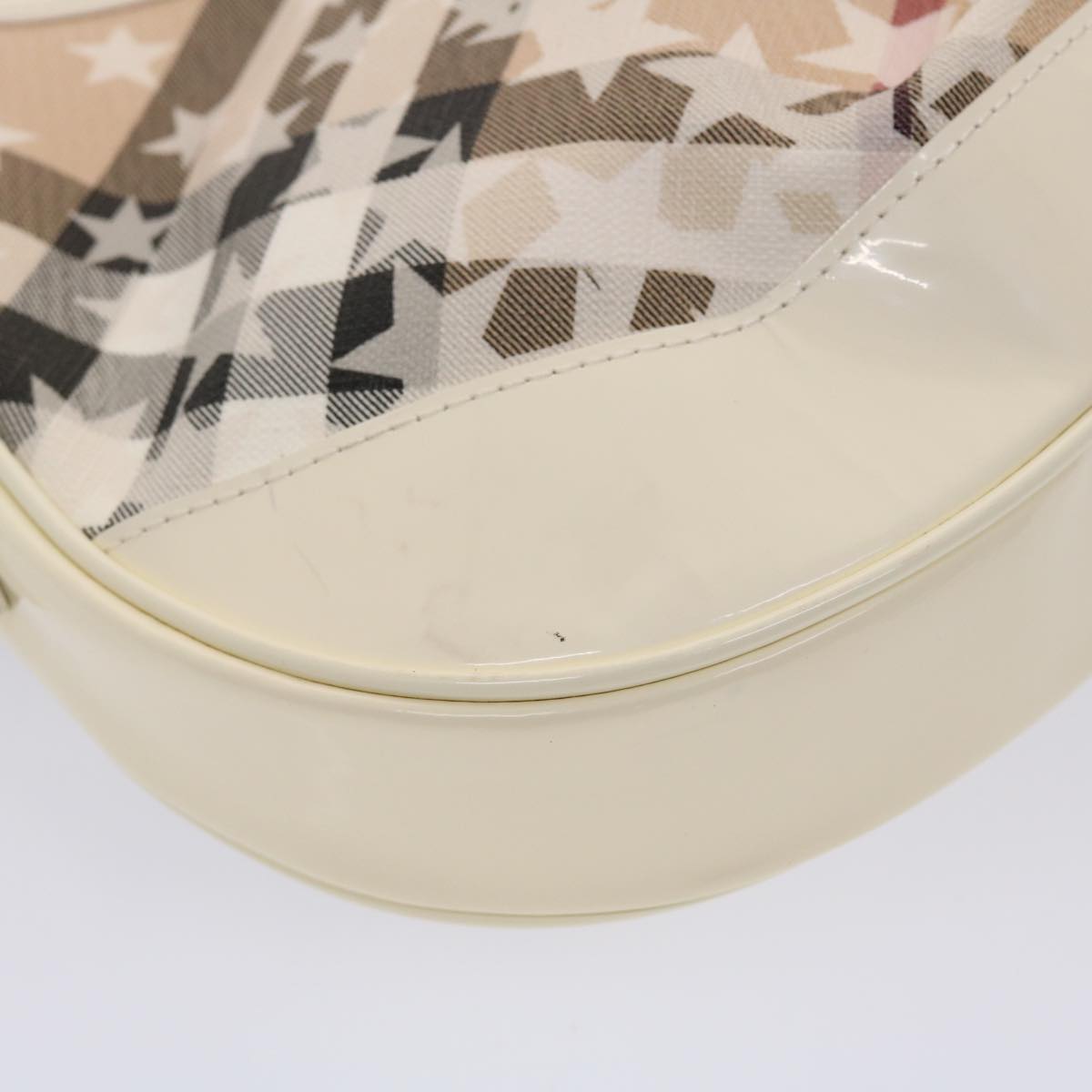 Burberry Nova Check Shoulder Bag PVC Leather Beige Auth yk7693B
