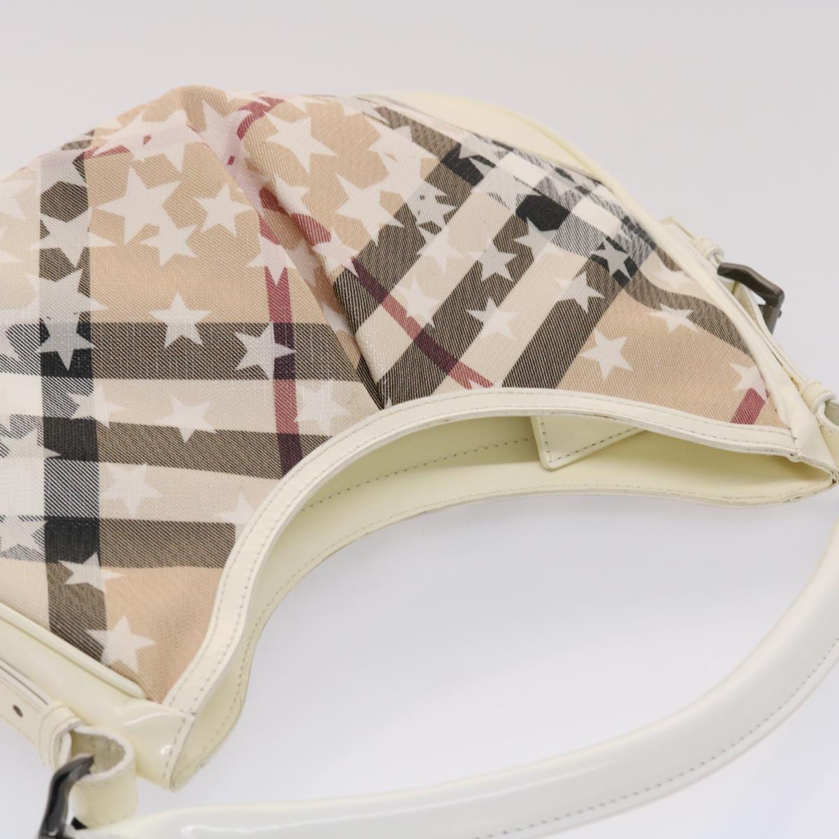 Burberry Nova Check Shoulder Bag PVC Leather Beige Auth yk7693B