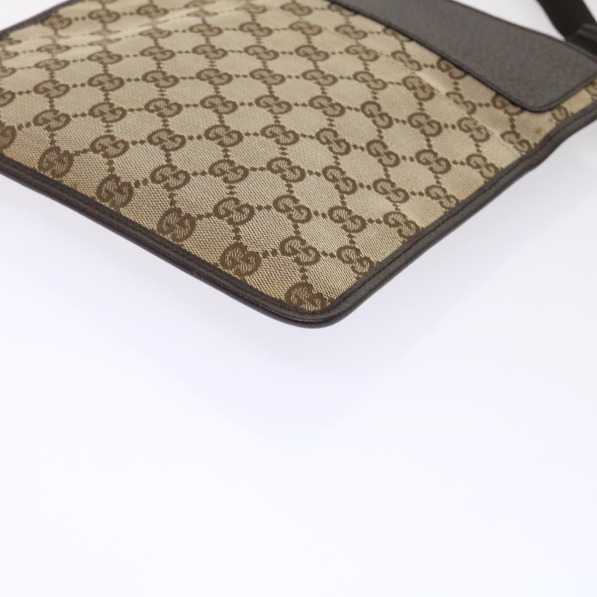 GUCCI GG Canvas Shoulder Bag Leather Beige 27639 yk7751