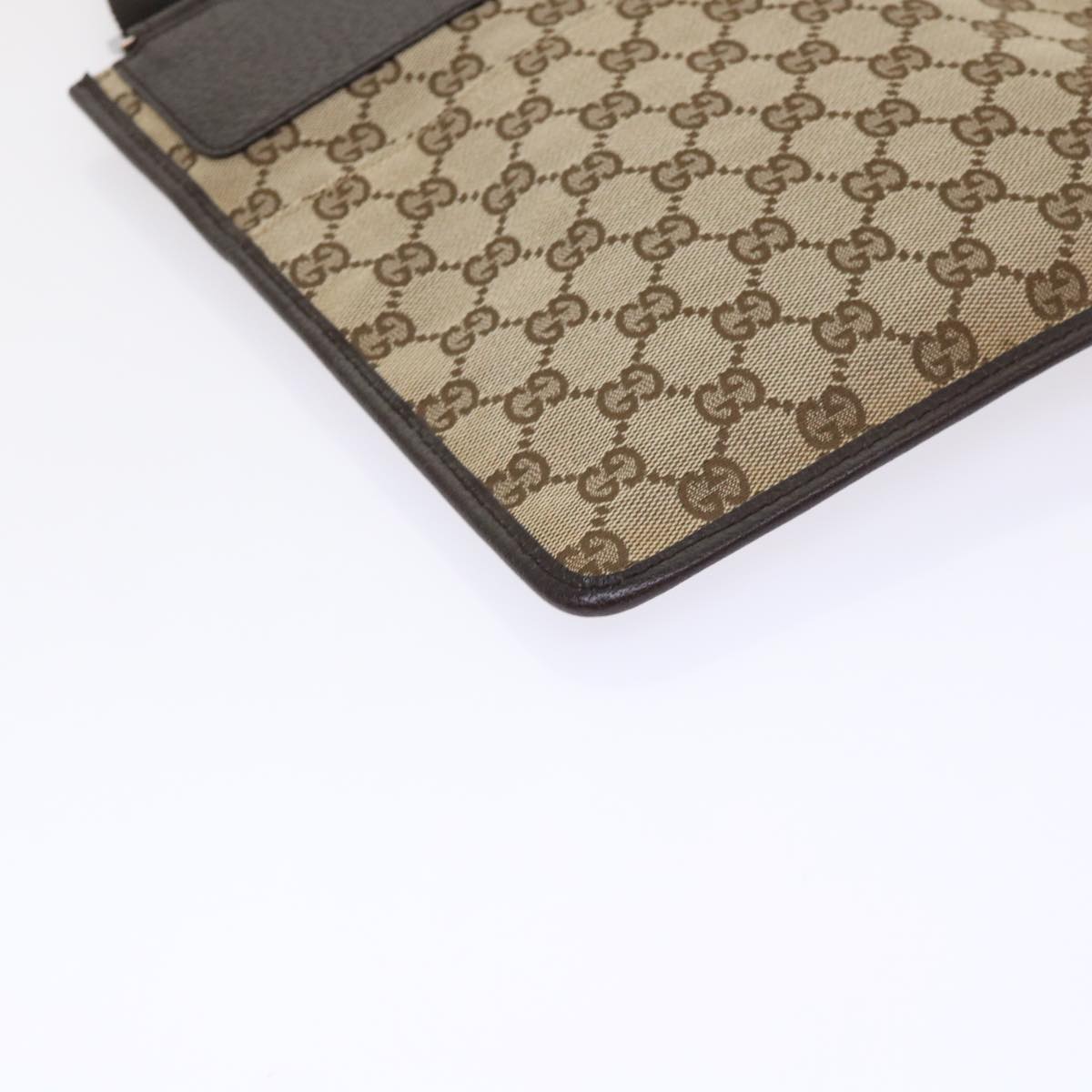 GUCCI GG Canvas Shoulder Bag Leather Beige 27639 yk7751