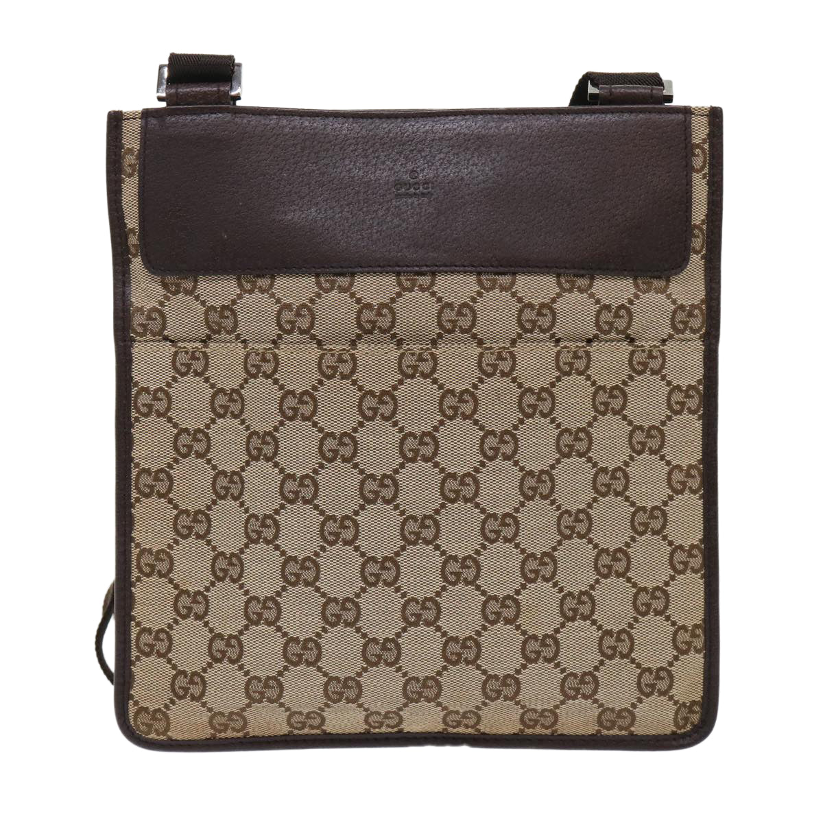 GUCCI GG Canvas Shoulder Bag Leather Beige 27639 yk7751