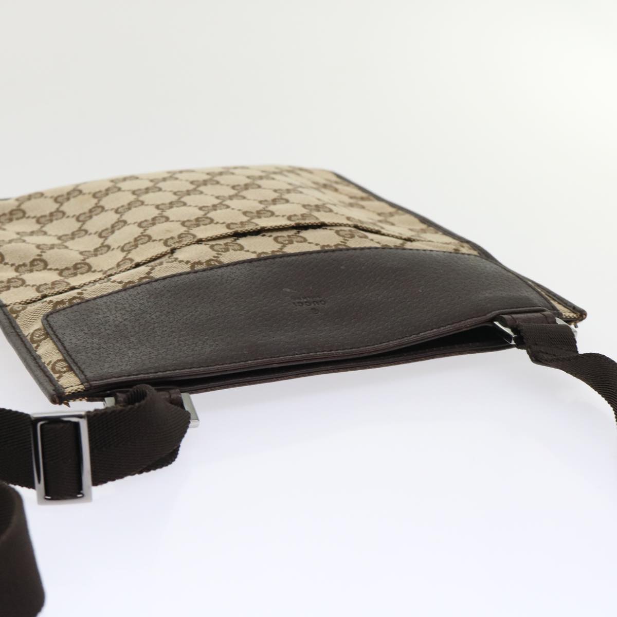 GUCCI GG Canvas Shoulder Bag Leather Beige 27639 yk7751