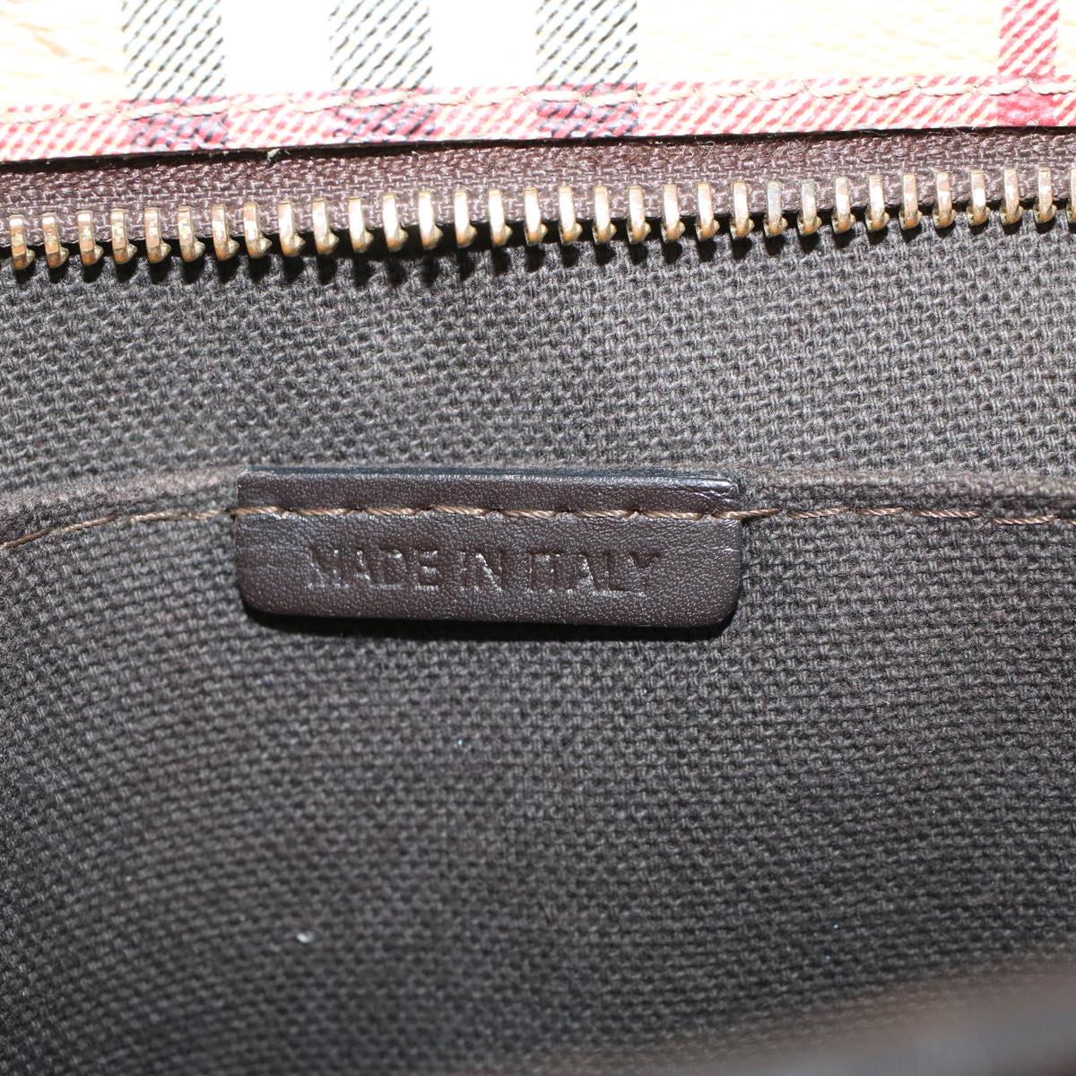 Burberry Nova Check Shoulder Bag PVC Leather Beige Dark Brown Auth yk7975