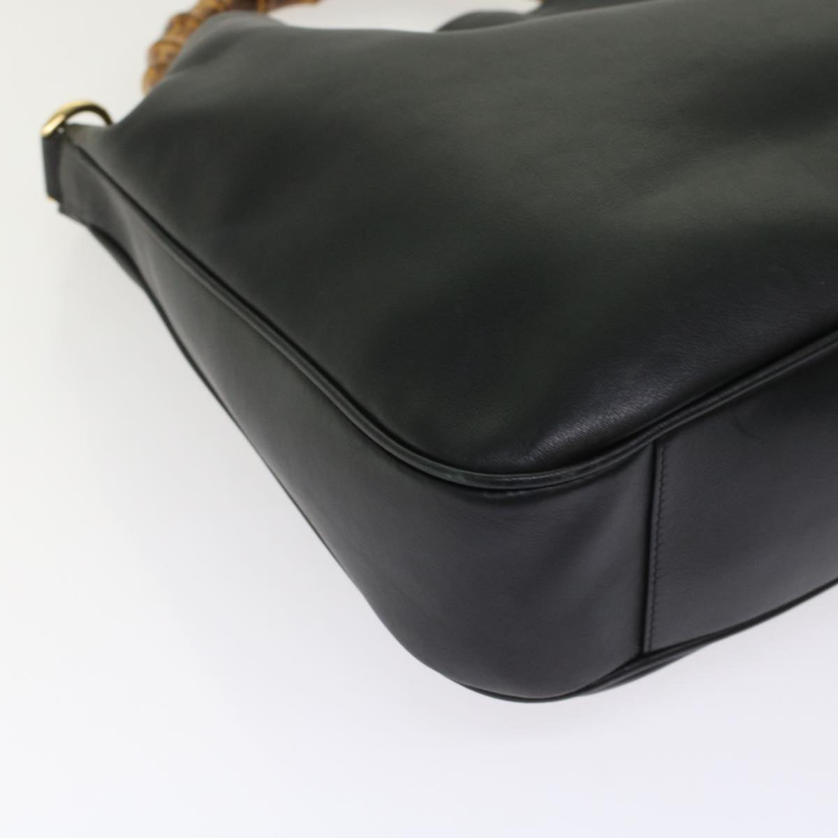 GUCCI Bamboo Shoulder Bag Leather 2way Black 001.2058.1577.0 yk8007B