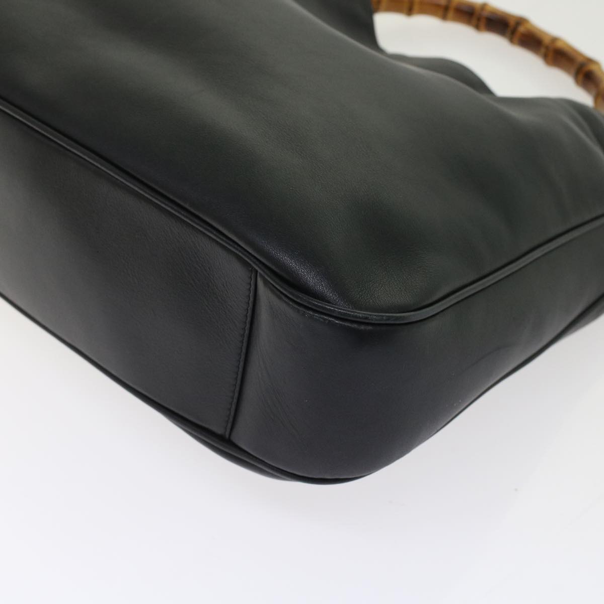 GUCCI Bamboo Shoulder Bag Leather 2way Black 001.2058.1577.0 yk8007B