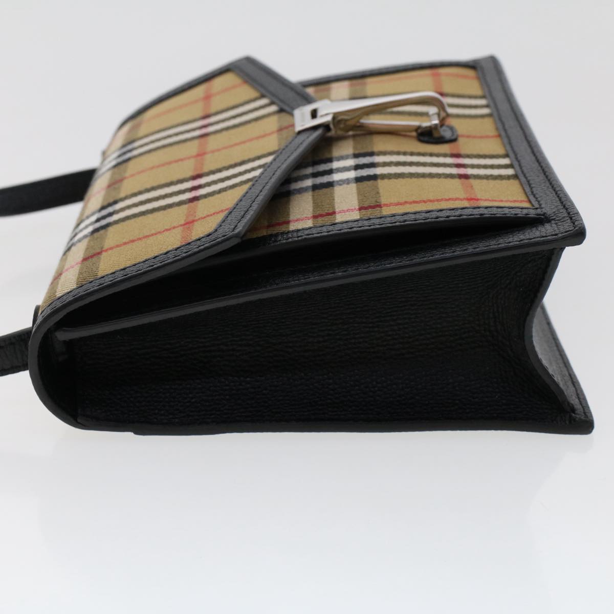 Burberry Nova Check Macken Shoulder Bag Nylon Beige Auth yk8021
