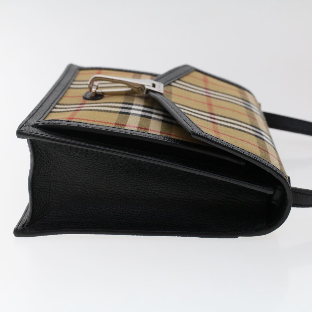 Burberry Nova Check Macken Shoulder Bag Nylon Beige Auth yk8021