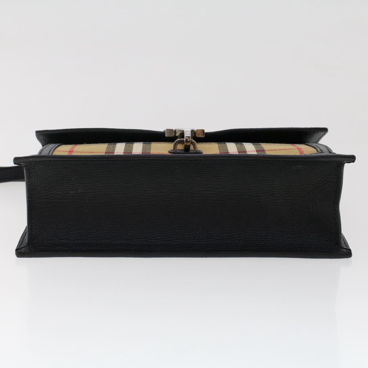 Burberry Nova Check Macken Shoulder Bag Nylon Beige Auth yk8021