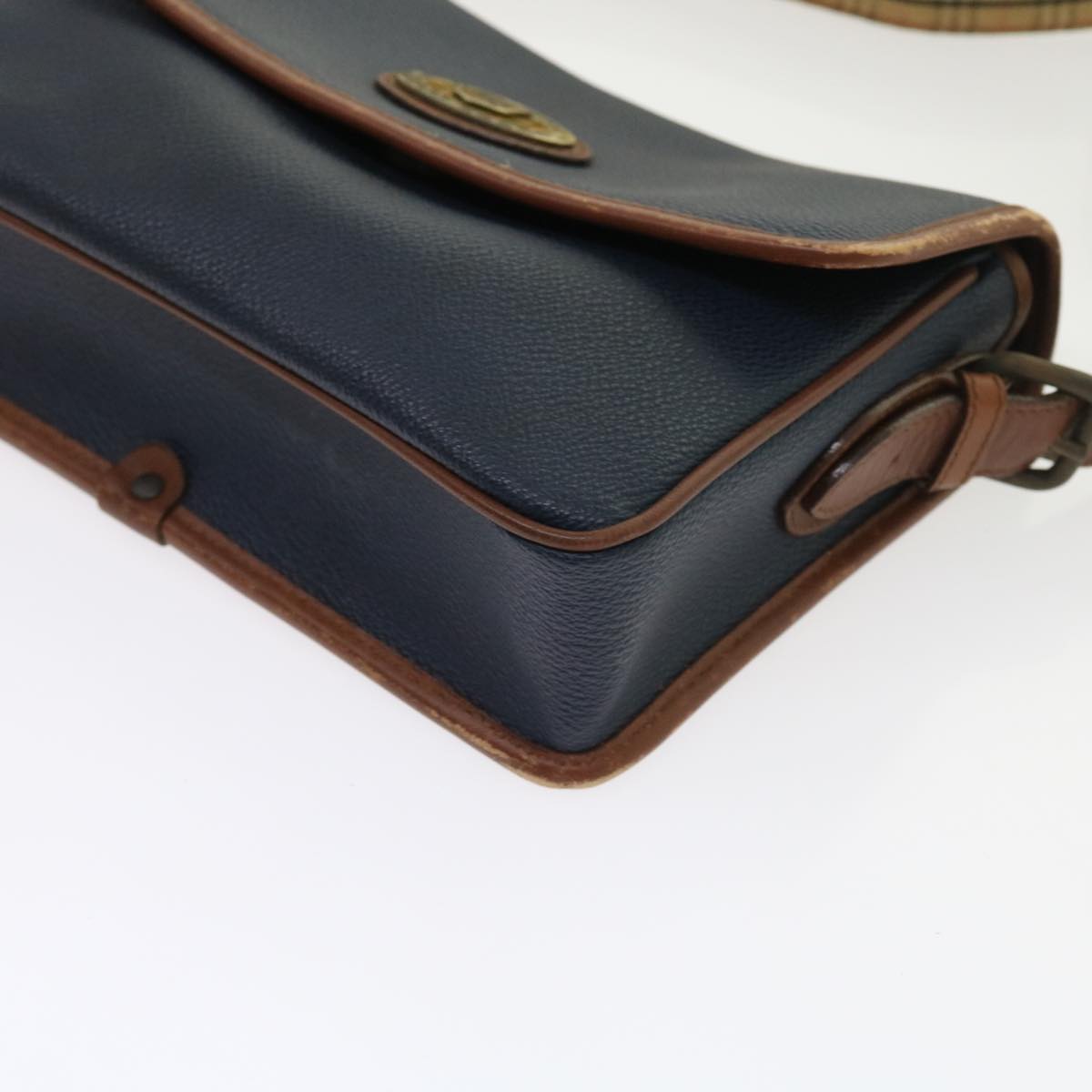BurberrySs Shoulder Bag Leather Navy Auth yk9080